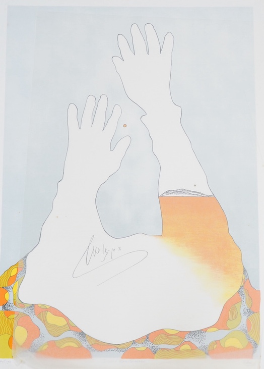 Martin Wiener (b.1913), a folio of six colour lithographs to include: Golda Meir, limited edition 45/100, David Benn Gurion, limited edition 45/100, each signed in pencil, 77 x 58cm. Condition - good